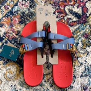 NWT Chaco Chillos Slides Patchwork Black